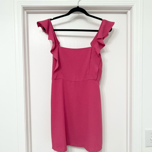 BCBGeneration Ruffle Sleeve Mini Dress in Peony - Picture 4 of 5